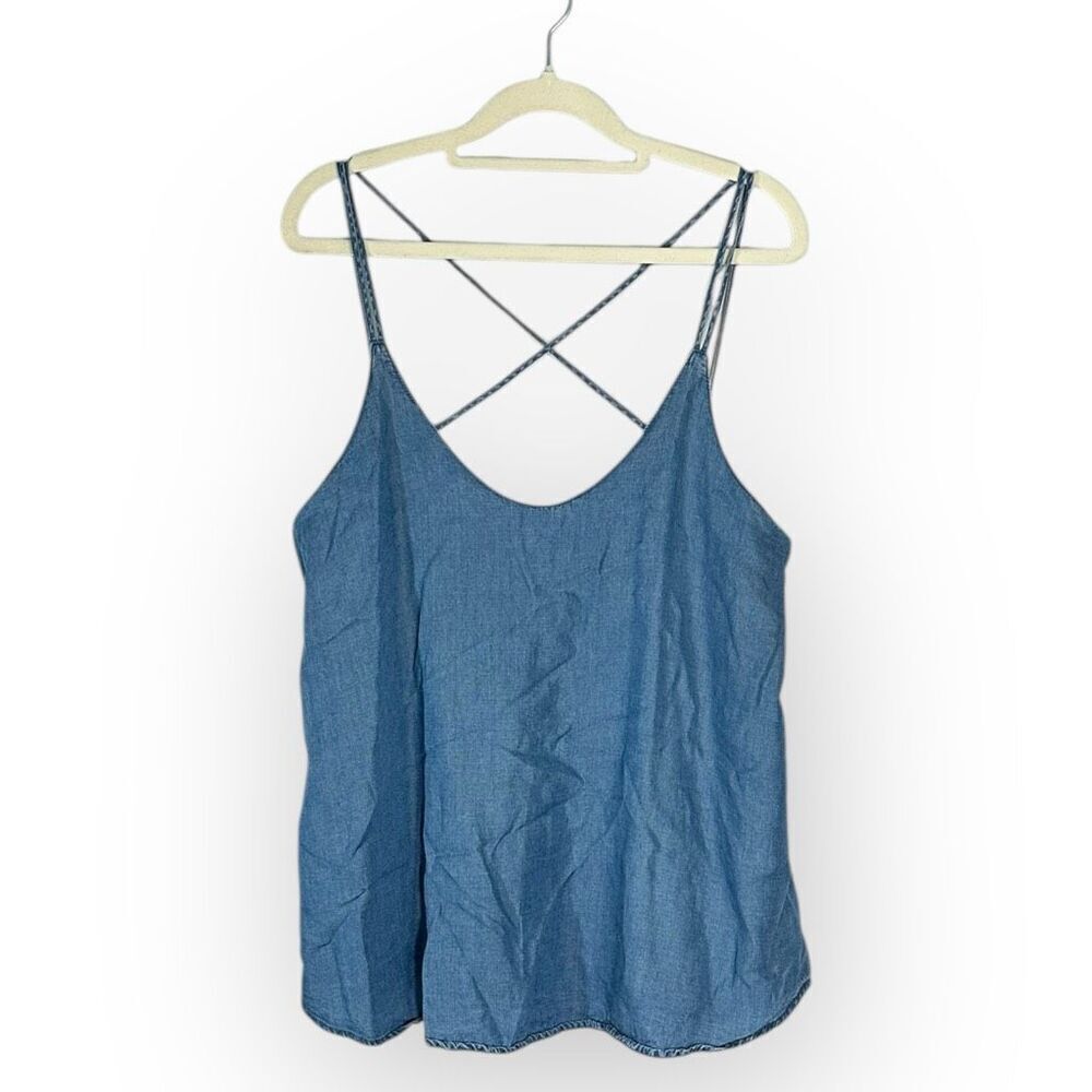 Thread Supply Women’s Large Medium Wash Blue Tank Top Shirt Racerback